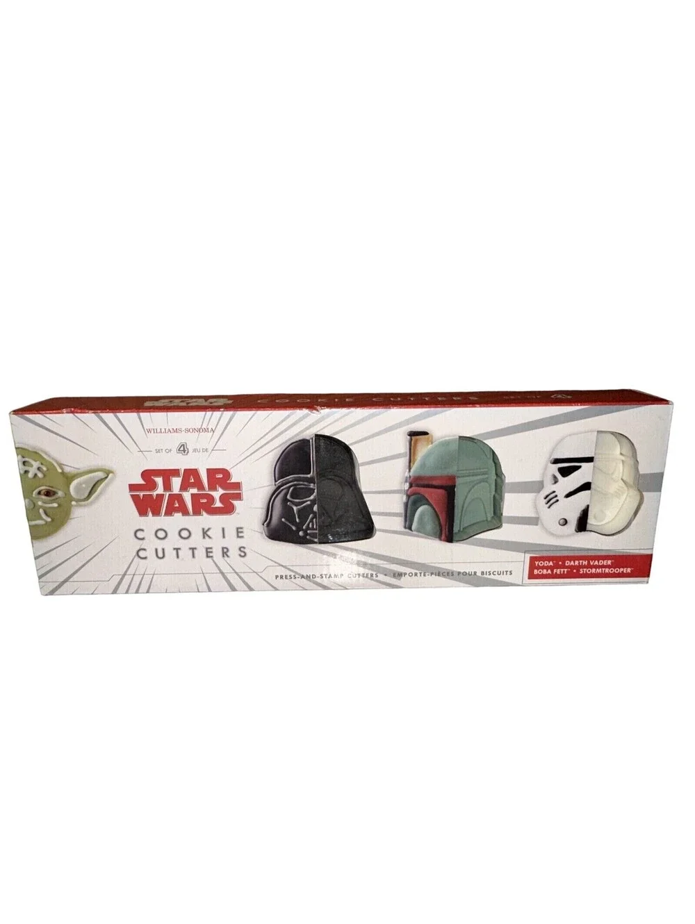 NEW 4 Williams Sonoma Star Wars Cookie Cutters NIB Yoda Darth Vader Stormtrooper